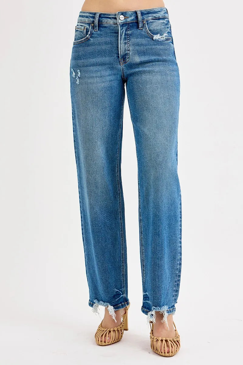 RISEN Mid Rise Wide Baggy Jeans