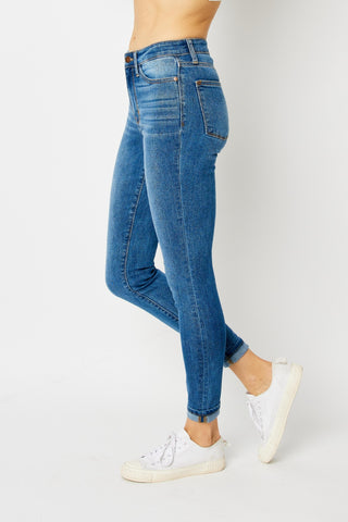 Judy Blue Cuffed Hem Low Waist Skinny Jeans