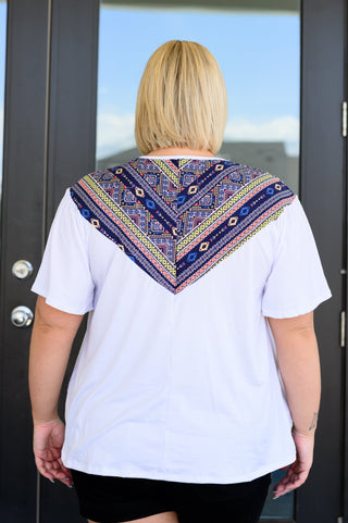 Nomad Embroidered Keyhole Neckline Top
