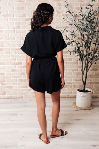 Black Moonlight V-Neck Romper