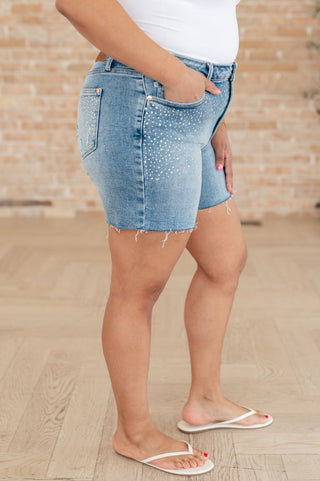 Judy Blue High Rise Rhinestone Cutoff Shorts