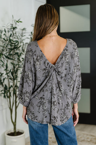 Crinkle Woven Blouse in Dune Grey