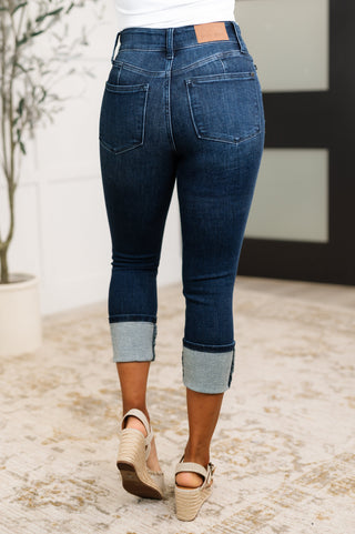 Judy Blue High Rise Double Waist Band Capri Jeans