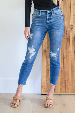 Judy Blue Destroyed Hi Waist Relaxed skinny Fit