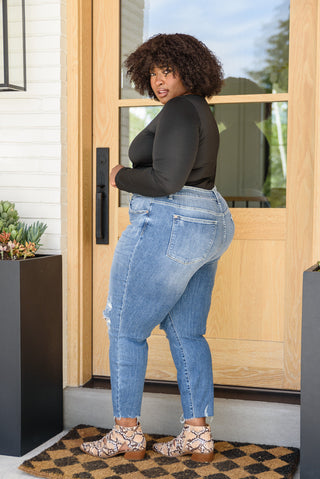 Judy Blue Destroyed Hi Waist Relaxed skinny Fit