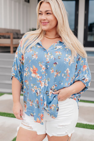Lagoon Breeze Floral Button Down