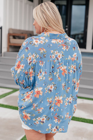 Lagoon Breeze Floral Button Down