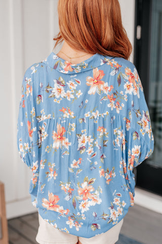 Lagoon Breeze Floral Button Down