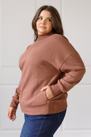 All Yours Mock Neck Pullover in Cocoa