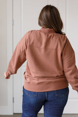 All Yours Mock Neck Pullover in Cocoa