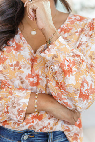 Golden Harvest Floral Blouse