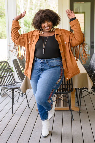 Judy Blue Old Western Print Relaxed Skinny Jeans