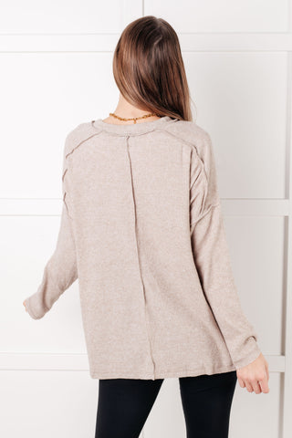 Basic Ribbed Hacci Sweater in H Mocha