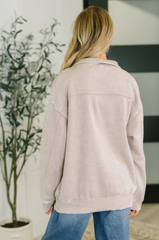 The Weekend Half Zip Pullover in Ash Mocha