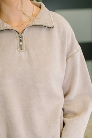 The Weekend Half Zip Pullover in Ash Mocha