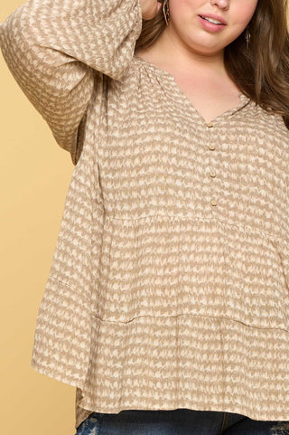 Tie-dye Geo Print Tiered Babydoll