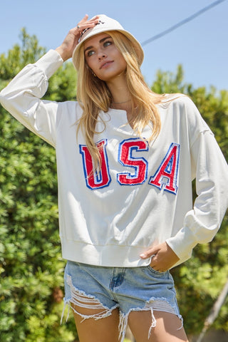 French Terry USA Logo Patch