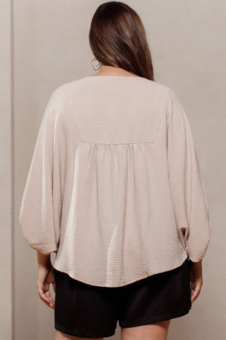 Contrast Floral Embroidery Woven Blouse