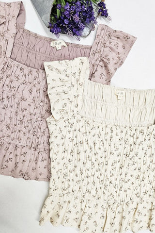 Floral print ruffled top PLUS