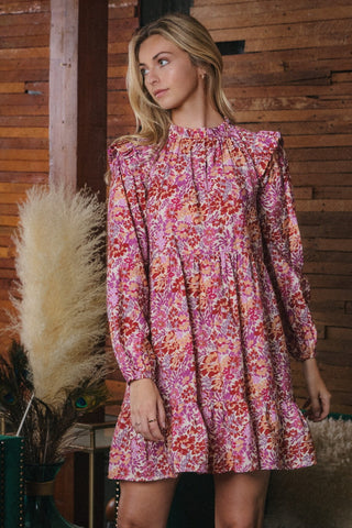 Floral Printed Baby Doll Mini Dress