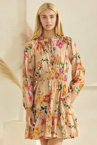 Floral Print Long Sleeve Dress