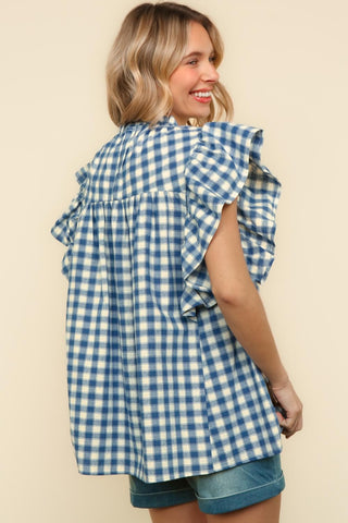 Gingham Check Blouse