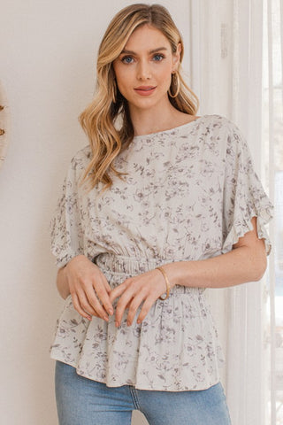 Floral Woven Print Brouse