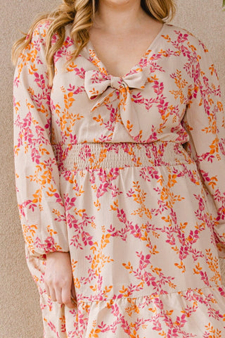 Stretchy Leaf Print Swing Mini Dress
