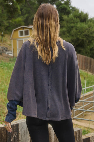 Acid Washed Batwing Pullover