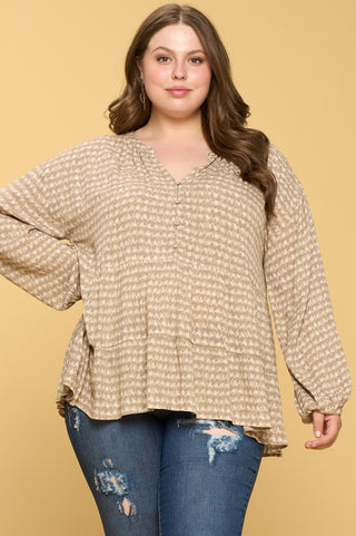 Tie-dye Geo Print Tiered Babydoll