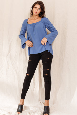 Solid Air Flow Square Neck Top