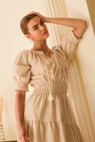 Gingham Midi Dress
