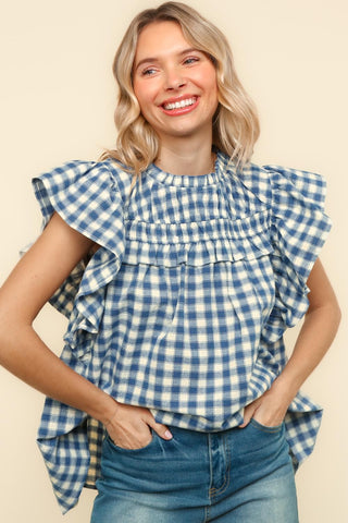 Gingham Check Blouse