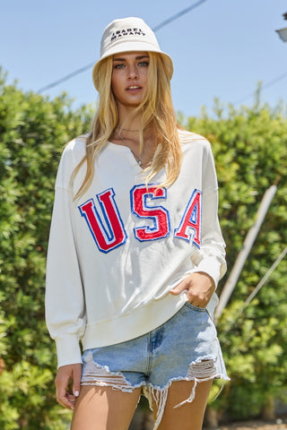 French Terry USA Logo Patch