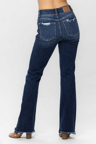 Judy Blue High Waisted Vintage Frayed Hem Bootcut Jeans
