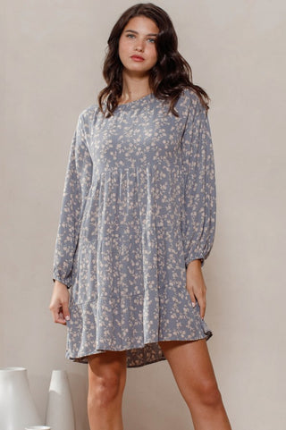 Floral Printed Babydoll Mini Dress