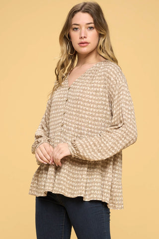 Tie-dye Geo Print Tiered Babydoll