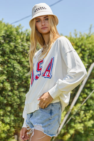 French Terry USA Logo Patch