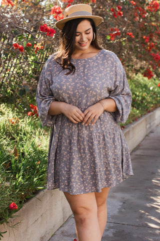 Floral Printed Babydoll Mini Dress