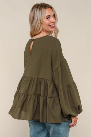 Solid Babydoll Oversized Top