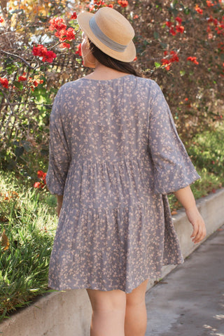 Floral Printed Babydoll Mini Dress