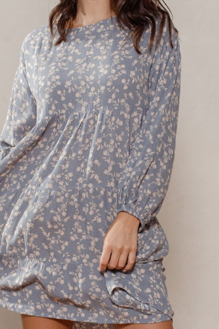 Floral Printed Babydoll Mini Dress