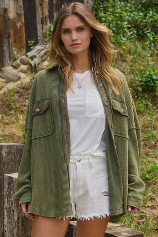 Washed Thermal Oversized Shacket