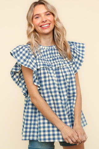 Gingham Check Blouse