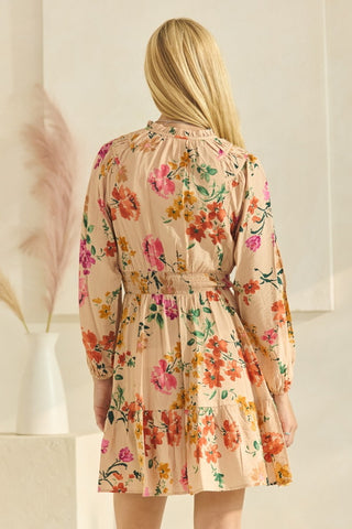Floral Print Long Sleeve Dress