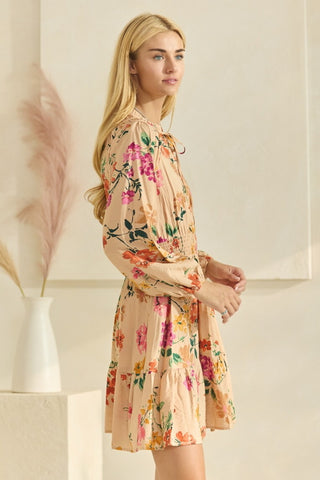 Floral Print Long Sleeve Dress