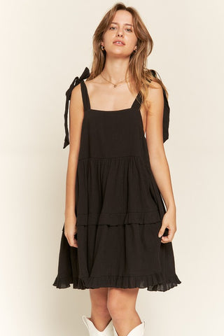 Square neck ruffle dress PLUS