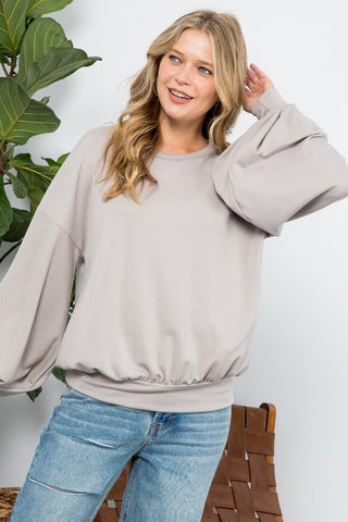 PLUS BIG PUFFY SLEEVES SWEATSHIRT