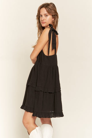 Square neck ruffle dress PLUS