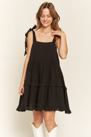 Square neck ruffle dress PLUS